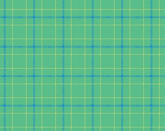 DOUBLE PLAID MINT  By Modern Quilt Studio 10208Y-43 Collection: Warp & Weft 2 for Benartex , sold by Half Yard