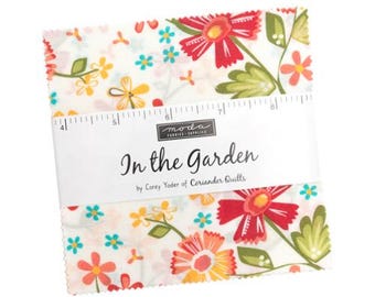 In The Garden Charm Pack 29230PP by Corey Yoder, Moda Fabrics, Moda Precuts, 42 5-inch Squares Charm Pack