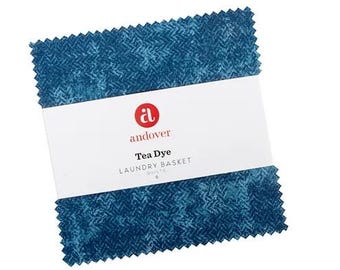 Tea Dye Scoops Charm Packs by Edyta Sitar for Laundry Basket, 42-piece 5" Charm Pack - Andover Fabrics. 100% Cotton, 1S-Teadye-X