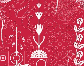Sun Print 2025 Cardinal Cameo For Andover Fabrics, sold by the half yard A-1319-R