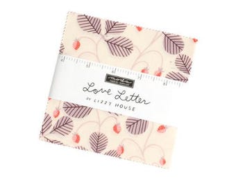 Love Letter Charm Pack 37120PP by Lizzy House for Moda Fabrics, Moda Precuts, 42 5-inch Squares Charm Pack