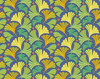 SM Ginko - Multi - Flower Dance by Jane Sassaman for Free Spirit Fabrics, Cotton quilting fabric, 100% Quilters Cotton PWJS166.multi