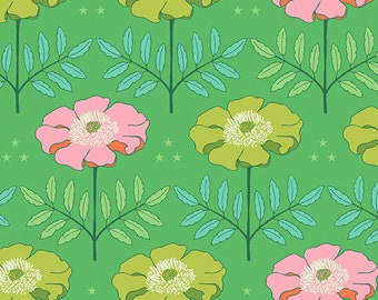 Emerald Enchanted from Moonlit Garden by Patty Sloniger for Andover Fabrics, A-508-G, sold by the half yard