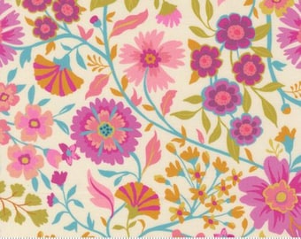 Parlor Wild And Free Cream 11961 11 by Crystal Manning, Moda Fabrics -sold by the half yard, Wild and Free Florals
