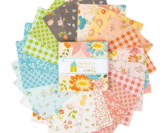 Spring's in Town 5" Stacker 42 Pieces, Designed by: Sandy Gervais for Riley Blake Designs, 100% cotton 5-14210-42