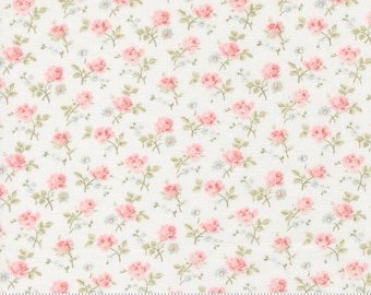 Abide Linen White 18791 11, By Brenda Riddle Designs for Moda, sold by the Half Yard, 100% Cotton, Field Floral, Small Florals
