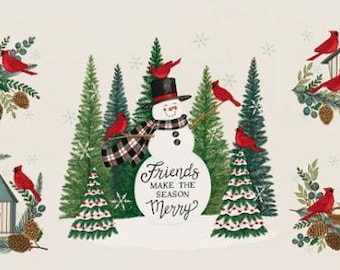 Winter Friends Snowy White Panel 56139 11 by Deb Strain for Moda Fabrics -sold by the panel 24" x 44" Panels