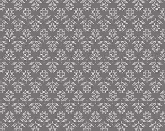 Stitch Flower Steel Gray quilters cotton by the half yard by Lori Holt of Bee in my Bonnet for Riley Blake Fabrics C10932-STEEL