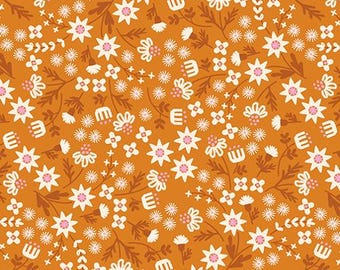 Favorite Flowers Turmeric RS5146 12 by the Ruby Star Society - sold by the half yard