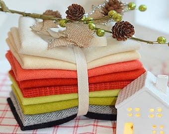 Christmas Figs Wool Bundle CFWB Weeks Dye Works, 9 pieces 9" x 17" Hand Dyed Wool, Fig Tree Co