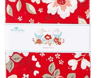 You & Me 5" Stacker by Sandy Gervais for Riley Blake Designs 42 5-inch Squares Charm Pack Riley Blake 5-15400-42