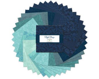 Night Breeze 5" Squares charm pack by Wilmington Fabrics - 42 prints in stacker 507 108 507