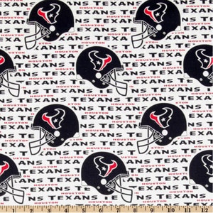 NFL Houston Texans 100% Cotton Fabric in 1/2 yds, sports fan, decorative, man cave, mask fabric, licensed,