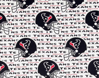 NFL Houston Texans 100% Cotton Fabric in 1/2 yds, sports fan, decorative, man cave, mask fabric, licensed,
