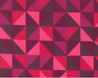 Color Crush Magenta 10883 25 by Vanessa Christenson, V and Co. for Moda Fabrics -sold by the half yard, Prism Geometric Half Square Triangle