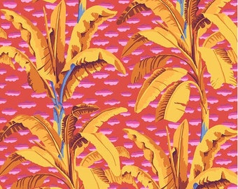 Banana Tree- Red Fabric Kaffe Fassett for the Kaffe Fassett Collective, Free Spirit Fabrics, 100% Cotton quilting fabric PWGP179.RED