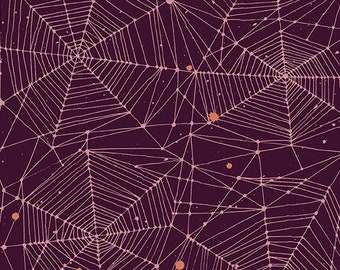 Fabric from the Basement Collection Color - Ensnare Purple - Web, by Giucy Giuce, Andover Fabrics, Inc sold by Half Yard A-457-P