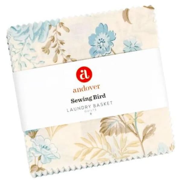 Sewing Bird 5" Charm Pack Set by Edyta Sitar For Andover Fabrics, 42 pieces 5" by 5"