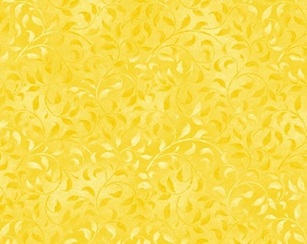 Climbing Vine Golden Yellow 1887 38717 555 Essentials by Wilmington Fabrics -sold by the half yard