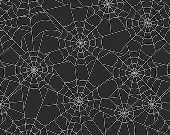Bad to the Bone Spiderwebs Black by My Mind's Eye for Riley Blake Designs, sold by 1/2 yd, SC11922-BLACK
