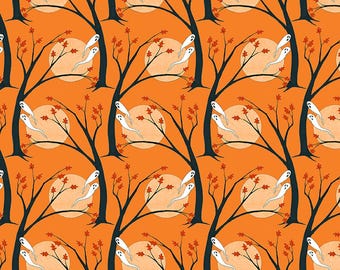 Haunted Hallows - Orange || Moonlit Mischief from Mary Engelbreit of Free Spirit Fabrics, PWMY053.PURPLE, sold by the half yard