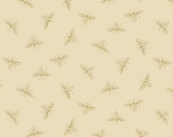 Vanilla Petite Bees, Petite Beehive Collection by Renee Nanneman of Neel'L Love for Andover Fabrics - A-1316-N - sold by the half yard