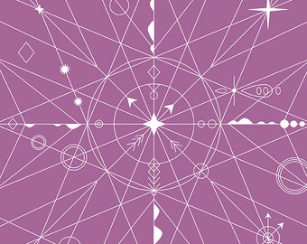 Orchid Hopscotch Century Prints 2021 Compass Pattern by Alison Glass 1/2 yd, a great blender fabric by Andover Fabrics CS-22