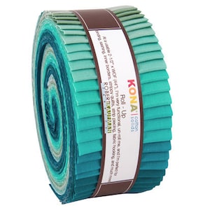 Midnight Oasis Palette Kona Jelly Roll by Robert Kaufman - 40 pieces roll up - 2.8 yards - RU-442-40