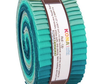 Midnight Oasis Palette Kona Jelly Roll by Robert Kaufman - 40 pieces roll up - 2.8 yards - RU-442-40