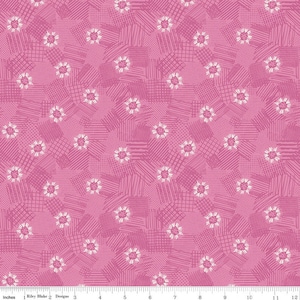 Meadow Lane Scribbled Floral Pink - 100% Cotton - Riley Blake Designs - Sold By The Half Yard - C10123-PINK