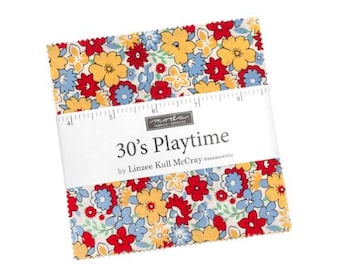 30s Playtime 2025 Charm Pack 23370PP by Linzee McCray for Moda Fabrics, Moda Precuts, 42 5-inch Squares Charm Pack