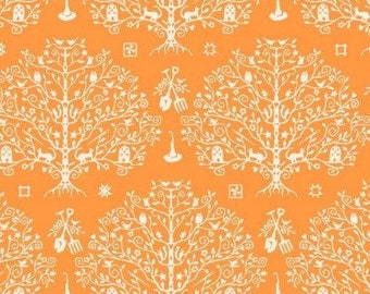 Spellcaster's Garden  Paper Cut Tree in Orange by Meg Hawkey for Maywood Studios MAS9815-0 - Sold by the Half Yard