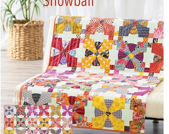 Posh Snowball Quilt Pattern by Sew Kind Of Wonderful Finished size: 61" x 75", pattern only