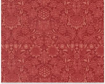 Morris Muse Sunflower Damask Russet 13386 16, by Barbara Brackman for Moda Fabrics -sold by the half yard