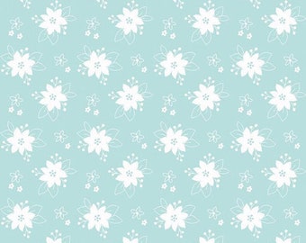 Pixie Noel 2 Floral Aqua - 100% Cotton - by Tasha Noel for Riley Blake Designs - Sold By The Half Yard - C12116-Aqua