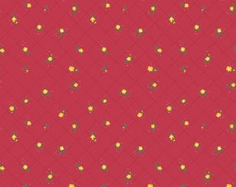 Market Street Flowers Grid Berry by Heather Peterson for Riley Blake Designs - C14128-Berry - 1/2 Yard Increments, Cut Continuously