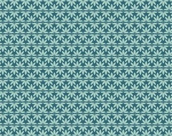 Melody Deco Leaves C15145 Colonial Blue by Beverly McCullough for Riley Blake Designs - Quilting Cotton Fabric - sold by 1/2 Yard