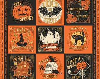 Home Sweet Haunt Panel Multi 20919 11 by Stacy Iest Hsu for Moda Fabrics -sold by the half yard, Halloween, Haunted Square Panel 36" x 44"