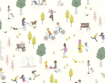 Community Main Cream - 100% Cotton -  by Citrus & Mint Designs for Riley Blake Designs - Sold By The Half Yard - C11100-CREAM