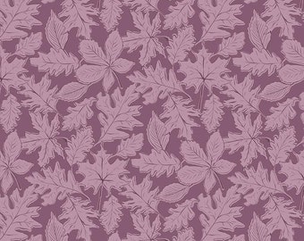 Maple Fall Purple by Gabrielle Neil Design for Riley Blake Designs, 1/2 yd, script fabric - C12471-PURPLE