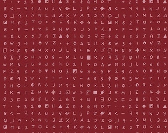 Fabric from the Basement Collection, Color Coagulated, Pattern Cryptography, by Giucy Giuce, Andover Fabrics, Inc sold by Half Yard A-459-R