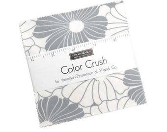 Color Crush Charm Pack 10880PP byV and Co. Vanessa Christenson, Moda Fabrics, Moda Precuts, 42 5-inch Squares Charm Pack