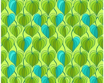 Heart Leaf - Green - A New Leaf by Jane Sassaman for Free Spirit Fabrics, Cotton quilting fabric, 100% Quilters Cotton PWJS145.GREEN