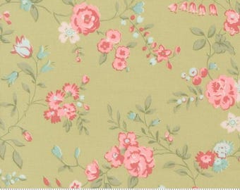 Abide Light Green 18790 15, By Brenda Riddle Designs for Moda, sold by the Half Yard, 100% Cotton, Main Floral