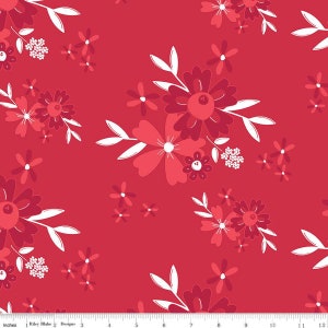 クリストファー・トンプソン作 Cheerfully Red Main Red - Riley Blake Designs - ハーフヤード 100% キルターコットン - Riley Blake Designs C13310-RED