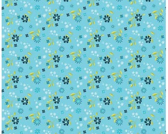 Here Comes the Sun Flower Toss Sky quilters cotton by the half yard - Sandy Gervais for Riley Blake Fabrics,  C14813-SKY