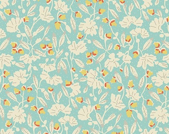 Sweet Ride by Edyta Sitar for Laundry Basket, Color Aquamarine Pattern: Jasmine, 1/2 yd, 100% Cotton by Andover Fabrics, A-447-T