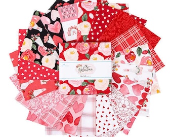 My Valentine 5" stacker Charm Pack by Echo Park Paper Co. for Riley Blake Designs 42 5-inch Squares Charm Pack Riley Blake 5-14150-42