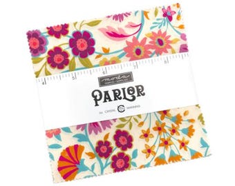 Parlor Charm Pack 11960PP by Crystal Manning for Moda Fabrics, Moda Precuts, 42 5-inch Squares Charm Pack
