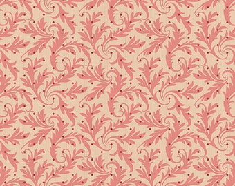Cocoa Pink - Edyta Sitar - Laundry Basket, Color- Begonia, Pattern: Eucalyptus, 1/2 yd, 100% Cotton Andover Fabrics, A-731-E